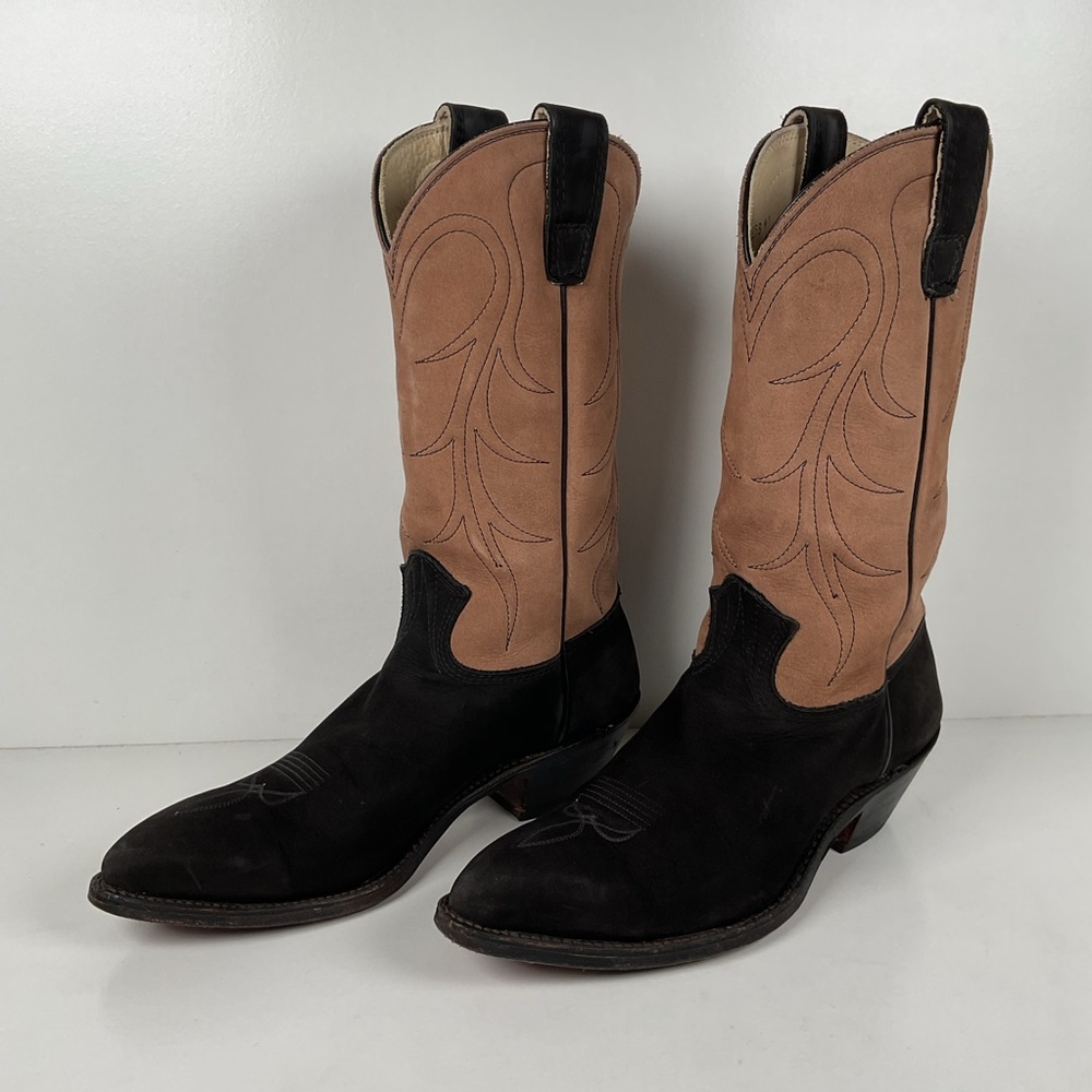 Stewart Fine Handmade Cowboy Boots 9 D Nubuck Suede Custom